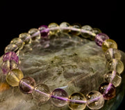 Ametrine Crystal Healing Stretch Bracelet for Intuition, Abundance & Harmony (8mm)