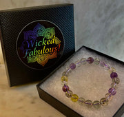 Ametrine Crystal Healing Stretch Bracelet for Intuition, Abundance & Harmony (8mm)