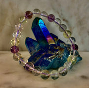 Ametrine Crystal Healing Stretch Bracelet for Intuition, Abundance & Harmony (8mm)