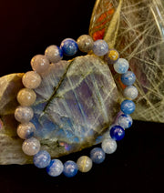 Reiki-Infused Natural Blue Aventurine Bracelet for Calm Communication, Inner Peace & Third Eye Focus (8mm)