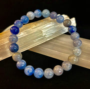 Reiki-Infused Natural Blue Aventurine Bracelet for Calm Communication, Inner Peace & Third Eye Focus (8mm)