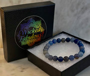 Reiki-Infused Natural Blue Aventurine Bracelet for Calm Communication, Inner Peace & Third Eye Focus (8mm)