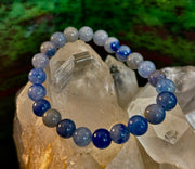 Reiki-Infused Natural Blue Aventurine Bracelet for Calm Communication, Inner Peace & Third Eye Focus (8mm)