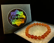 Reiki-Infused Natural Strawberry Quartz Bracelet for Universal Love, Joy & Heart Expansion (8mm)