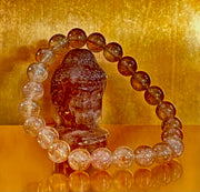 Reiki-Infused Natural Strawberry Quartz Bracelet for Universal Love, Joy & Heart Expansion (8mm)
