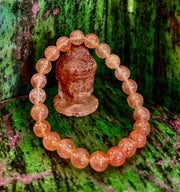 Reiki-Infused Natural Strawberry Quartz Bracelet for Universal Love, Joy & Heart Expansion (8mm)