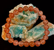 Reiki-Infused Natural Strawberry Quartz Bracelet for Universal Love, Joy & Heart Expansion (8mm)