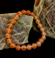Reiki-Infused Natural Strawberry Quartz Bracelet for Universal Love, Joy & Heart Expansion (8mm)
