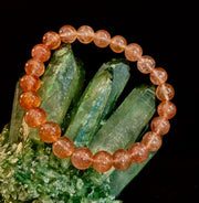 Reiki-Infused Natural Strawberry Quartz Bracelet for Universal Love, Joy & Heart Expansion (8mm)