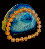 Reiki-Infused Natural Strawberry Quartz Bracelet for Universal Love, Joy & Heart Expansion (8mm)