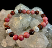 Reiki-Infused Sacred Flame Bracelet for Passion, Courage, Grounding & Essential Oil Diffusing (8mm, Small Wrists)