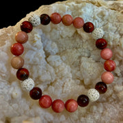 Reiki-Infused Sacred Flame Bracelet for Passion, Courage, Grounding & Essential Oil Diffusing (8mm, Small Wrists)