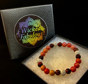 Reiki-Infused Sacred Flame Bracelet for Passion, Courage, Grounding & Essential Oil Diffusing (8mm, Small Wrists)