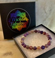 Reiki-Infused Natural Unicorn Stone Bracelet for Deep Peace, Emotional Healing & Joyful Serenity (8mm)