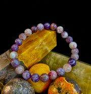Reiki-Infused Natural Unicorn Stone Bracelet for Deep Peace, Emotional Healing & Joyful Serenity (8mm)