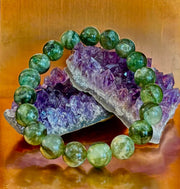 Green Lepidolite Mica Gemstone Bracelet — Peace, Heart Renewal & Emotional Balance