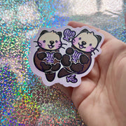Floating Otter Couple ~ Sticker
