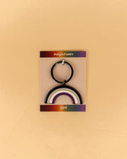 Asexual Rainbow Enamel Keychain