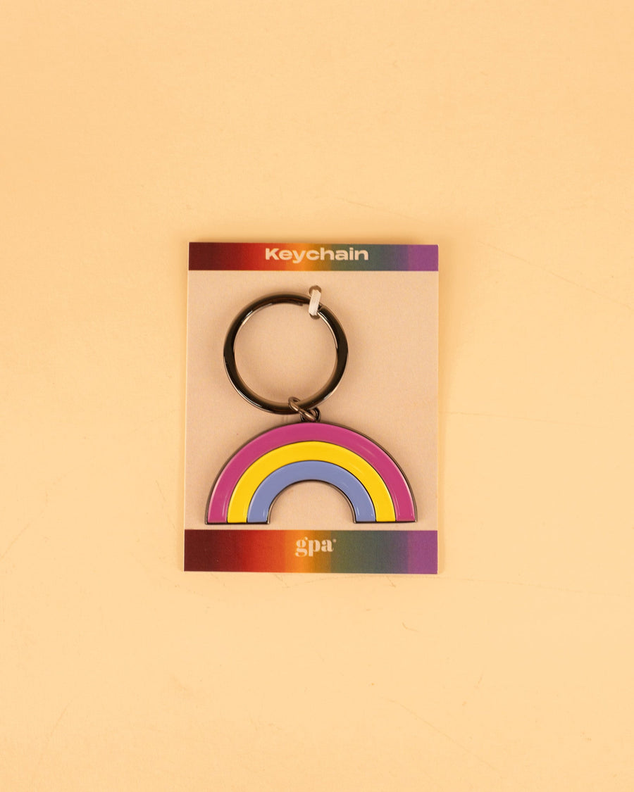Pansexual Rainbow Enamel Keychain