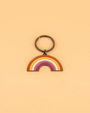 Lesbian Rainbow Enamel Keychain