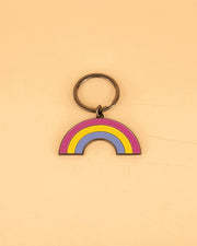 Pansexual Rainbow Enamel Keychain