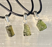 Raw Moldavite Pendant Necklace - Cosmic Transformation