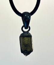 Raw Moldavite Pendant Necklace - Cosmic Transformation