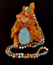 Statement Amazonite Pendant Necklace - Truth, Harmony & Calm