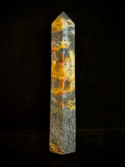 Marcasite Crystal Obelisk Mini-Tower – Soul Attraction & Metallic Focus (3"–4")