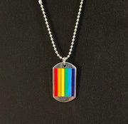 Rainbow Dog Tag Necklace – LGBTQ+ Pride Pendant on 24" Ball Chain