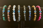 Evil Eye Style Beaded Bracelets – Handmade Natural Stone Protection