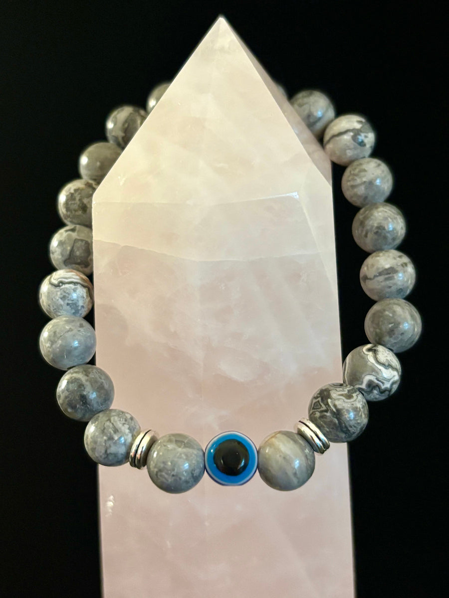 Evil Eye Style Beaded Bracelets – Handmade Natural Stone Protection