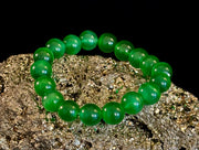 Green Cat Eye Stone Crystal Beaded Bracelet (8, 10, and 12 mm for Small and Medium Wrists)