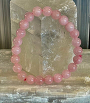 Rose Quartz Bracelet 8mm, 10mm & 12mm – Reiki-Infused Love, Healing & Self-Worth Jewelry (Multiple Wrist Sizes)
