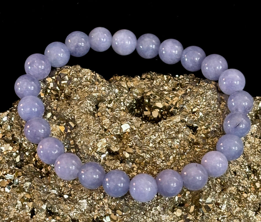 Blue Lace Agate Bracelet – Natural Stone Bracelet for Anxiety Relief & Calm (Medium Wrists)
