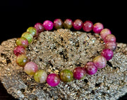 Watermelon Tourmaline Love & Healing Bracelet – 8mm Natural Gemstone Beads (Small to Medium Wrists)