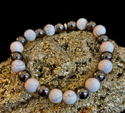 White Howlite & Hematite Reiki-Infused Calm & Grounding Bracelet (Medium Wrist)