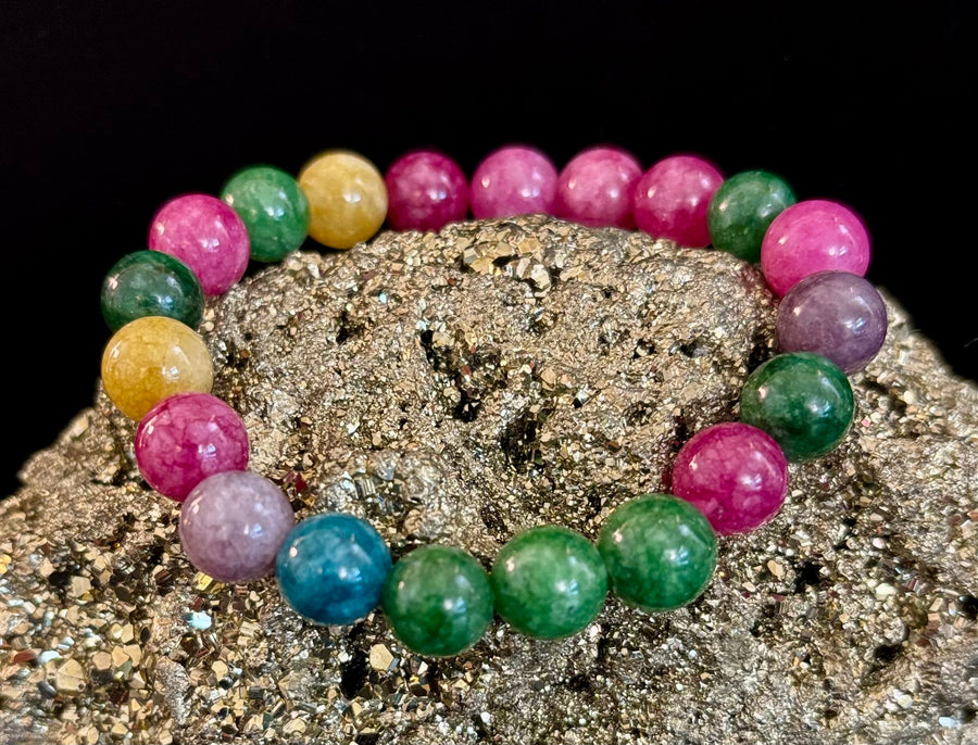 Multicolor Tourmaline Bracelet – Reiki-Infused Balance, Protection & Emotional Healing Jewelry (Medium Wrist)