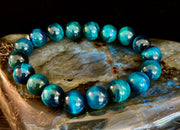 Blue Tiger Eye Reiki-Infused Focus & Confidence Bracelet (Medium–Large Wrist)