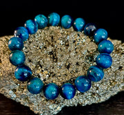 Blue Tiger Eye Reiki-Infused Focus & Confidence Bracelet (Medium–Large Wrist)