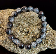 Black & White Cracked Glass Beads Bracelet – Bold Unisex Personality Statement Jewelry
