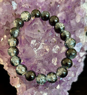 Black & White Cracked Glass Beads Bracelet – Bold Unisex Personality Statement Jewelry