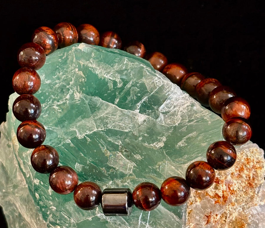 Earth Energy Collection – 6 Choices - Natural Stone & Magnetic Bead Bracelets for Medium to Large Wrists
