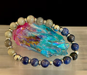 Sodalite & Labradorite Reiki-Infused Intuition & Clarity Bracelet (Medium–Large Wrist)