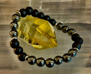 Powerful Protection Bracelet – Black Onyx & Hematite | 8mm Beads | Medium to Large Wrists