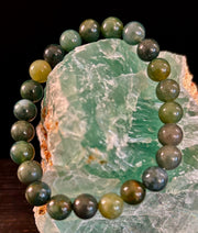 Natural Moss Agate Bracelet 8mm & 10mm – Reiki-Infused Growth, Abundance & Grounding Jewelry (Multiple Wrist Sizes)