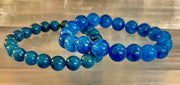 💎 Blue Apatite Energy Bracelet | 8mm or 10mm Natural Stone Beads for Clarity, Focus & Motivation