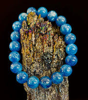 💎 Blue Apatite Energy Bracelet | 8mm or 10mm Natural Stone Beads for Clarity, Focus & Motivation