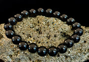Reiki Infused Natural Shungite Bead Bracelet – 8mm Beads (Small and Medium Wrists)