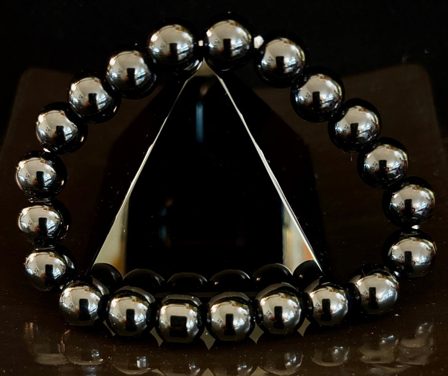 Black Onyx 8mm Reiki-Infused Protection & Grounding Bracelet (7.5” Medium Wrists)